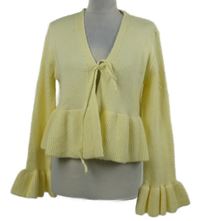 Dámský žlutý svetrový cardigán na zavazování Savida 