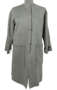 Dámský šedý semišový kabát Papillonne 