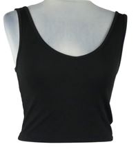 Dámský černý žebrovaný crop top Shein 