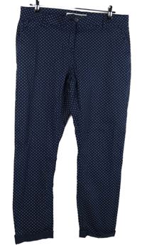 Dámské tmavomodré puntíkované chino kalhoty Next 
