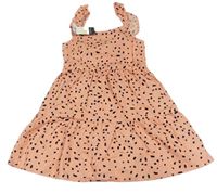 Světlerůžové plátěné šaty s flíčky Primark