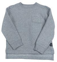 Světlešedá žebrovaná mikina s kapsou Primark