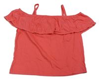 Růžový crop top s volánkem studio