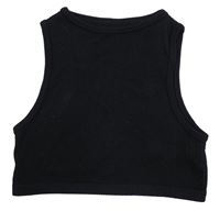 Černý žebrovaný crop top Primark