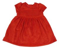 Černé žabičkové plyšové šaty s kytičkami Mothercare