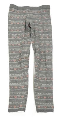 Šedé vzorované pletené legíny Primark