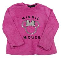 Neonově růžová chlupatá mikina Minnie Disney