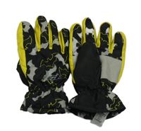 Černo-žluté šusťákové zimní rukavice s Batmanem George