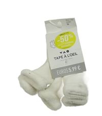 Nové- 3x bílé teplé ponožky 