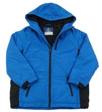 Modro-černá šusťáková zimní bunda s kapucí George