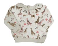 Bílá mikina se žirafami Matalan