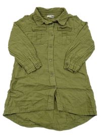 Khaki mušlínové propínací šaty Next