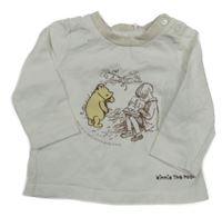 Bílo-béžové triko s medvídkem Pú Tu
