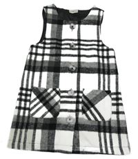 Černo-bílé kostkované vlněné šaty F&F