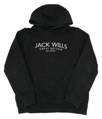 Černá mikina s logem a kapucí Jack Wills