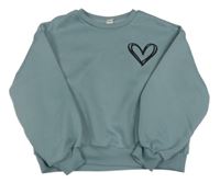 Světlemodrá mikina se srdíčkem Shein