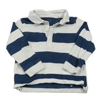 Tmavomodro-bílé pruhované polo triko Primark