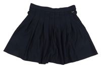 Tmavomodrá skládaná sukně ZARA