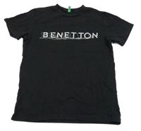 Černé tričko s logem Benetton