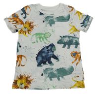 Bílé tričko se zvířátky Nutmeg