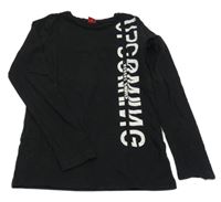 Černé triko s nápisem S. Oliver