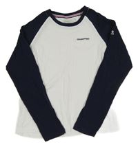 Tmavomodro-bílé triko s výšivkou Craghoppers