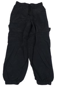 Černé šusťákové cargo kalhoty Matalan