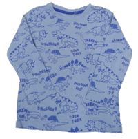 Modré triko s dinosaury