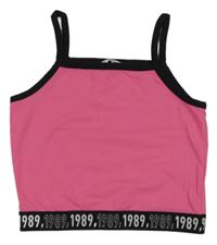 Růžovo-černo-bílý sportovní crop top George