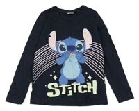Tmavomodré triko se Stitchem Disney