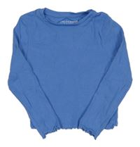 Modré žebrované triko Primark