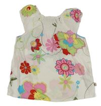 Bílý bavlněný top s květinami Topolino