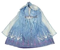 Kostým - Světlemodré šaty s potiskem a pláštěm - Elsa zn. Disney