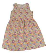 Bílo-barevné květované šaty H&M