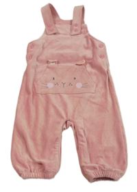 Růžové sametové žebrované laclové tepláky s myškou Lullaby 