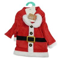 Nové - 2set - Červeno-bílé sametové triko + tepláky - Santa Primark