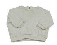 Bílá žebrovaná oversize mikina 