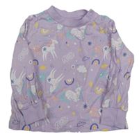 Lila pyžamové triko s jednorožci Lily & Dan