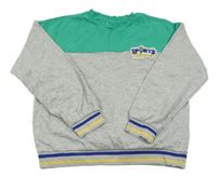 Zeleno-šedá mikina s nášivkou H&M