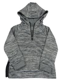 Černo-bílá meírovaná sportovní mikina s kapucí Primark