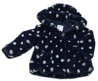 Tmavomodrá puntíkatá kožešinová podšitá bunda s kapucí Mayoral
