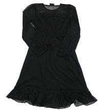 Černé tylové puntíkaté šaty Page one young