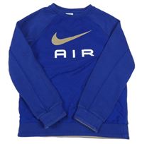 Safírová teplákovo/šusťáková mikina s logem Nike Air