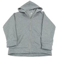 Šedá propínací mikina s kapucí 