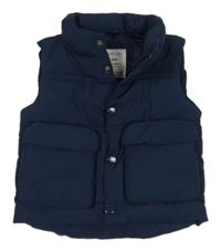 Tmavomodrá šusťáková zateplená vesta Primark