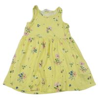 Žluté květované bavlněné šaty H&M