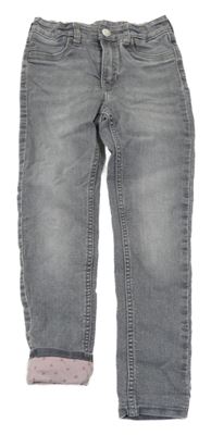 Šedé podšité skinny rifle H&M