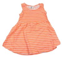 Neonově oranžové proužkované bavlněné šaty Y.d. 