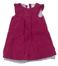 Fuchsiové manšestrové šaty Jojo Maman Bebé