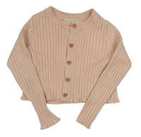 Světlerůžový žebrovaný crop svetr Primark